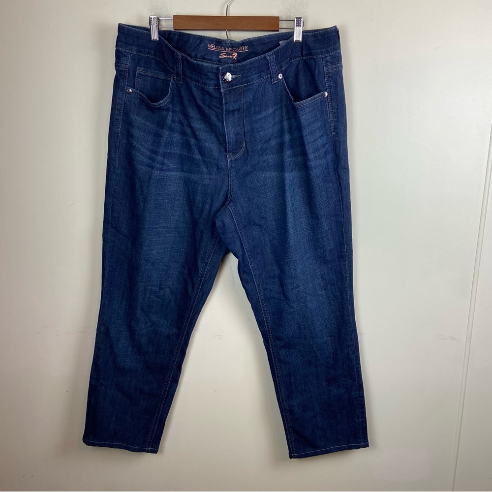 Melissa McCarthy Seven7 Straight Leg Dark‎ Wash Denim Jeans Plus Size 20